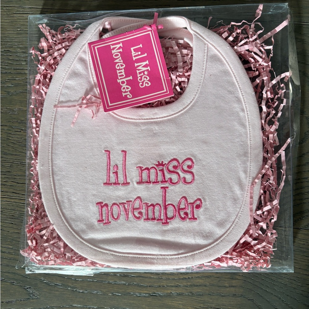 Mud pie brand baby girl bib new in box ret $39